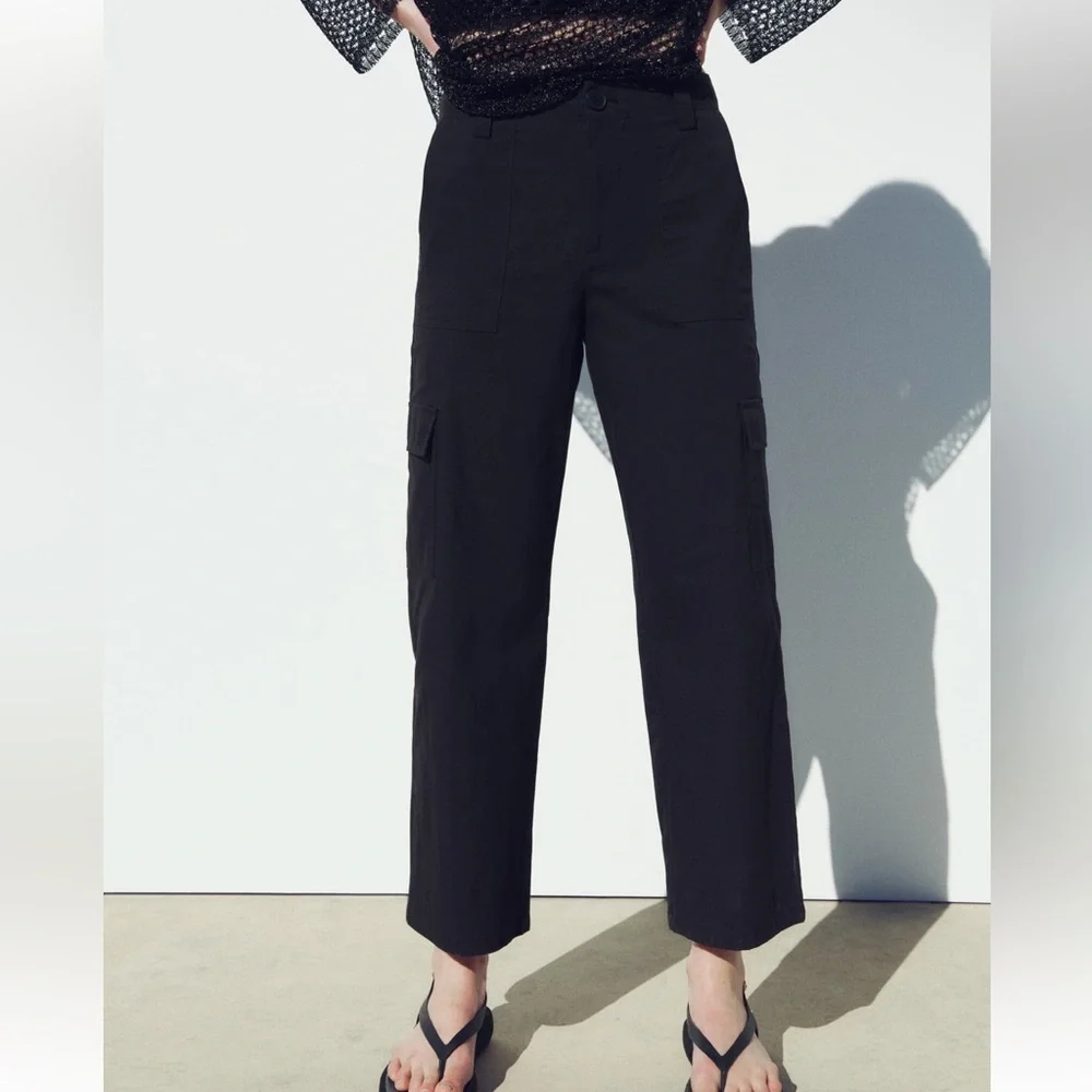 Zara straight cargo pants Black NWT size XXL